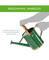 Best Choice Products 1-Gallon Galvanized Steel Watering Can for Gardening w/ O-Ring, Top Handle, Copper Accents