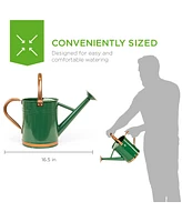 Best Choice Products 1-Gallon Galvanized Steel Watering Can for Gardening w/ O-Ring, Top Handle, Copper Accents