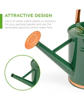 Best Choice Products 1-Gallon Galvanized Steel Watering Can for Gardening w/ O-Ring, Top Handle, Copper Accents