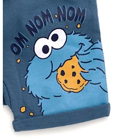 Sesame Street Toddler Boys Cookie Monster Pullover Hoodie and French Terry Shorts Newborn to