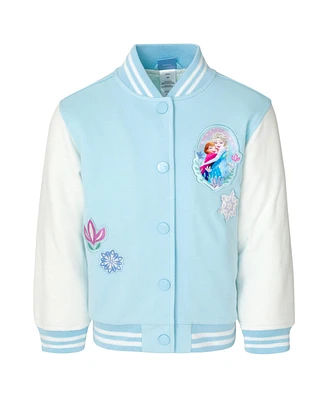 Disney Minnie Mouse Frozen Lilo & Stitch Moana French Terry Varsity Bomber Jacket