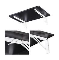 Yescom Wall Mounted Floating Folding Computer Desk 23 5/8" x 15 3/4" 66lbs Weight Capacity Black