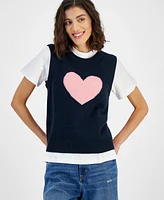 Tommy Hilfiger Women's Texture Heart Sweater Vest