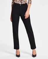 Bar Iii Women's Scuba-Knit Straight-Leg Pants, Exclusively at Macy's
