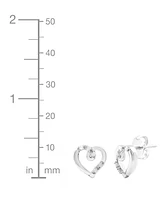 2-Pc. Set Diamond Heart Openwork Pendant Necklace & Matching Stud Earrings (1/6 ct. t.w.) in Sterling Silver