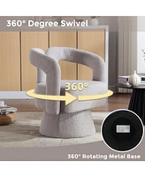 Mondawe Orange 360 Degree Swivel Cuddle Barrel Accent Chairs for Living Room