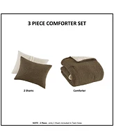 Madison Park Riordan Waffle Knit Chenille -Pc. Comforter Set