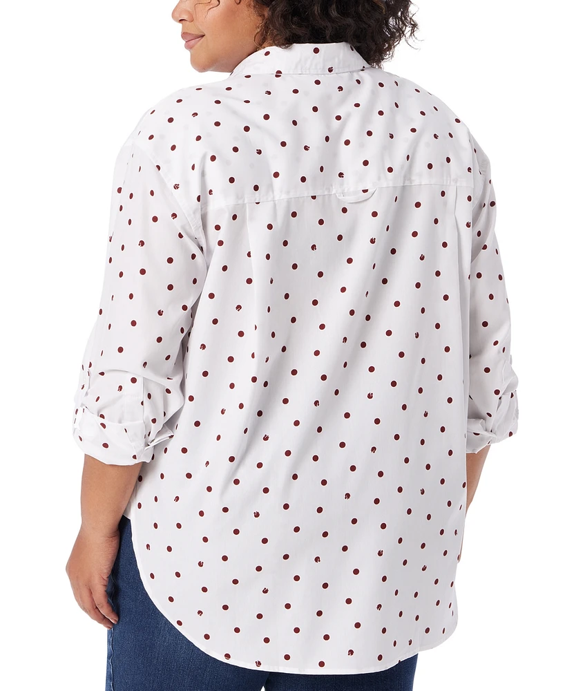 Gloria Vanderbilt Plus Amanda Polka-Dot Shirt