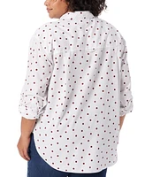 Gloria Vanderbilt Plus Amanda Polka-Dot Shirt