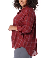 Gloria Vanderbilt Plus Amanda Oversized Plaid Shirt