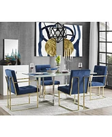 Inspired Home Triniti Velvet Button Tufted Dining Chair Set of 2