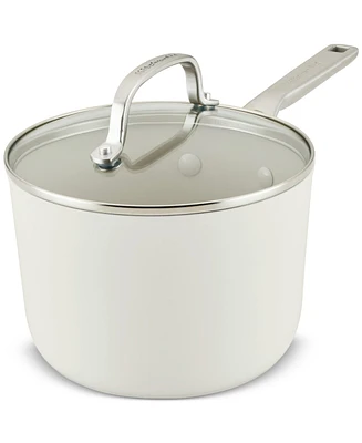 KitchenAid 3-Qt. Ceramic Nonstick Saucepan, Porcelain White