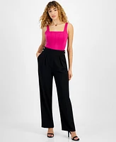 Bar Iii Women's Crepe Pull-On High-Rise Pants