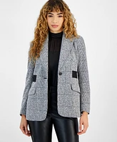 Bar Iii Women's Tweed Peak-Collar Blazer, Created for Macy's