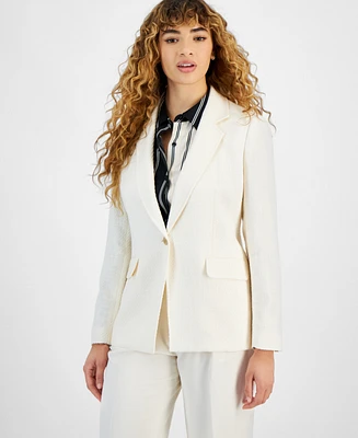 Bar Iii Women's Tweed One-Button Blazer, Created for Macy's