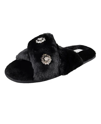 Jessica Simpson Women's Embellished Cross Band Slide Slippers