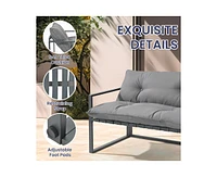 Pamapic 4-Piece Metal Outdoor Patio Conversation Set with Cushions