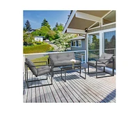 Pamapic 4-Piece Metal Outdoor Patio Conversation Set with Cushions