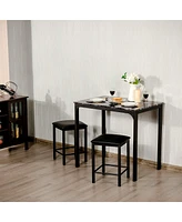 Sugift 3 Pieces Dining Table Set with Faux Marble Tabletop and 2 Chairs