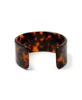 Bling Jewelry Fashion Statement Brown Golden Acrylic Marbled Leopard Tortoise Shell Wide Cuff Bangle For Women