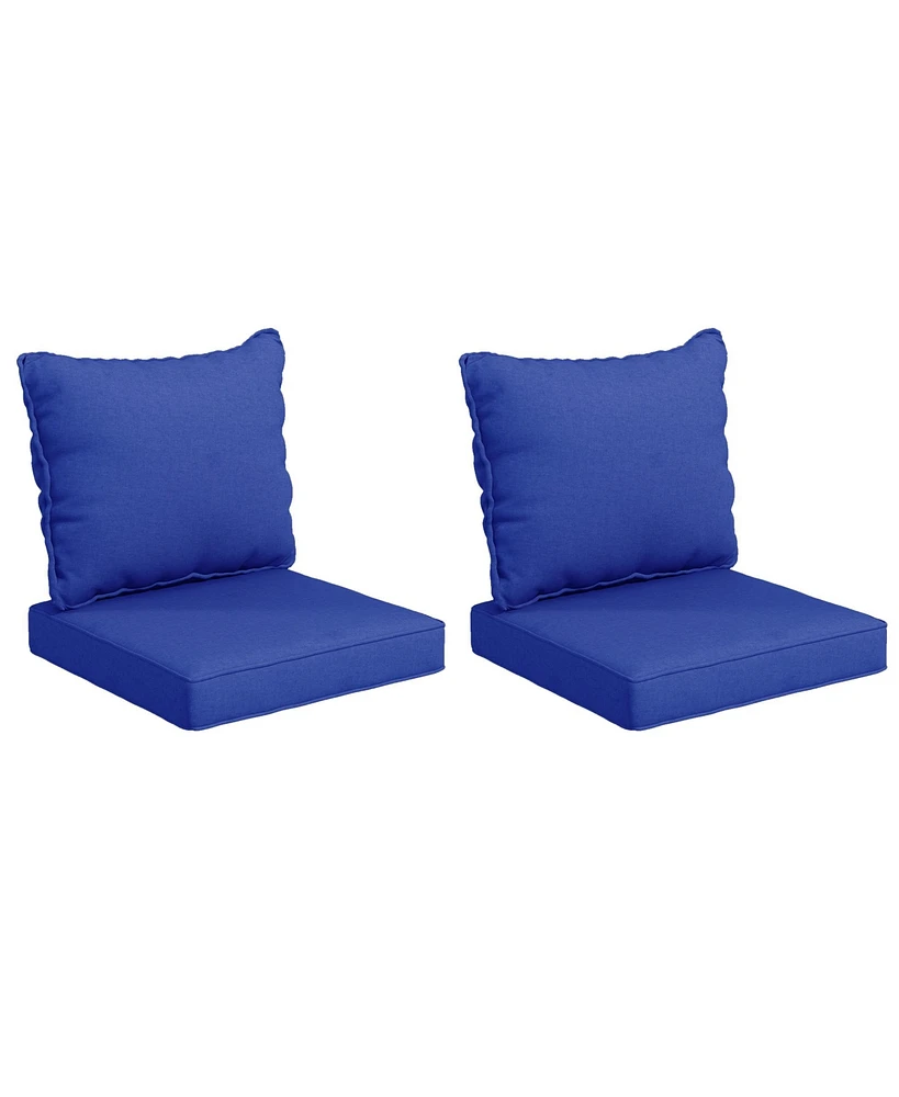 Outsunny 4 Outdoor Chair Cushions with Seat & Backrest, 24" x 24",