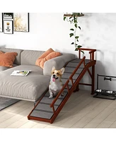 PawHut Wooden Dog Ramp with Removable Guardrails, Non-Slip