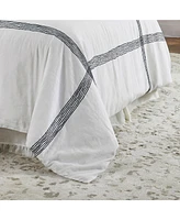 Ihi Home Pure Linen, Queen Duvet Cover Set/3, WhiteNavy