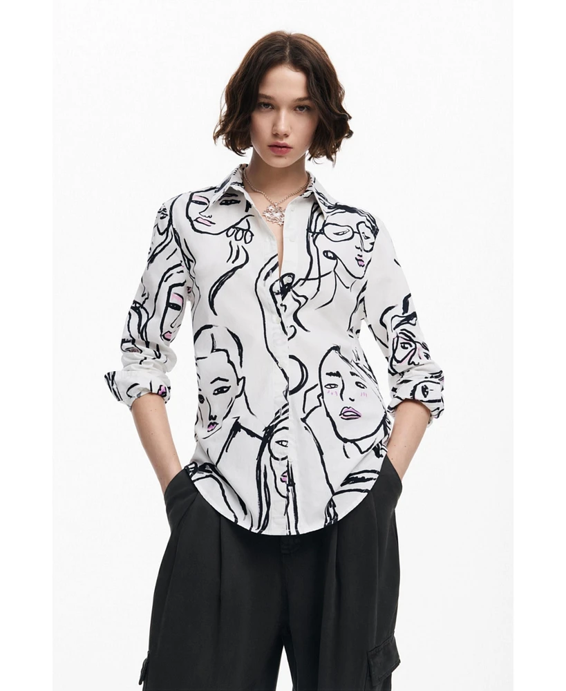 Desigual Women's Shirt with face print