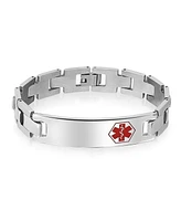 Bling Jewelry Medical Identification Alert Id U Link Bracelet Stainless Steel 8 In