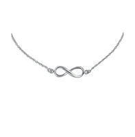 Bling Jewelry Infinity Figure Eight Love Knot Charm Anklet Link Ankle Bracelet For Women .925 Sterling Silver Adjustable 9 To 10 Inch With Extender