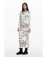 Desigual Women's Midi dress with phrase