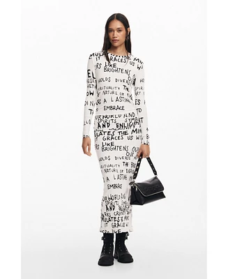 Desigual Women's Midi dress with phrase