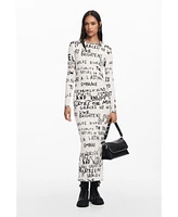 Desigual Women's Midi dress with phrase