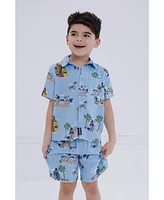 Starwars Toddler Boys Star Wars Chewbacca Darth Vader R2-D2 Stormtrooper Tie Fighter X-Wing Matching Family Hawaiian Button Down Shirt Adult