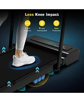 Redliro 2 in 1 Under Desk Folding Treadmills Walking Running Machine 7.6MPH for Home Office Black