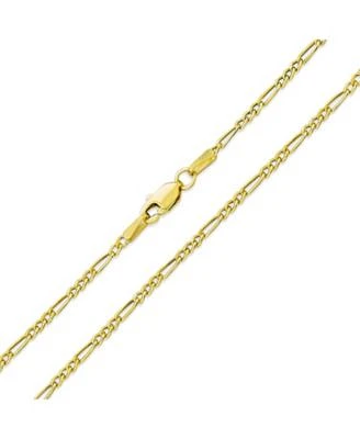 Bling Jewelry Unisex Thin Solid Yellow 14K Gold Figaro Chain Necklace For Men Women Nickel-Free 1.8 Mm 16 18 20 24 Inch