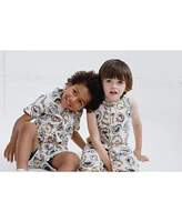 Sesame Street Boys Cotton Gauze Matching Family Outfits Dress & Romper Shorts Set Newborn to (Newborn - 7-8) Button