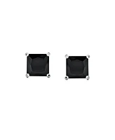 Bling Jewelry Black Square 0.50CTW Cubic Zirconia Cz Stud Earrings Screw Back .925 Sterling Silver 5MM