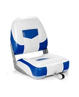 Sugift Set of 2 Folding Low Back Fishing Boat Seat with Stainless Steel Screws
