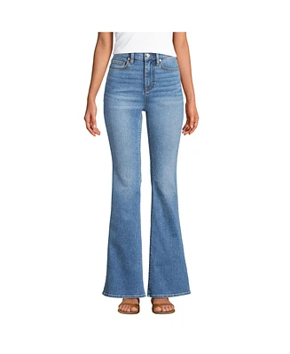 Lands' End Women's Recover Denim High Rise Skinny Flare Jeans