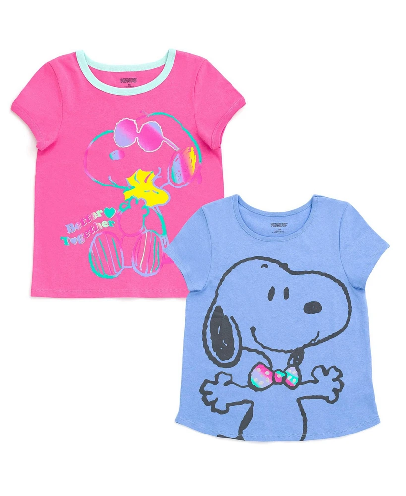 Peanuts Girls Woodstock Snoopy 2 Pack T-Shirts to