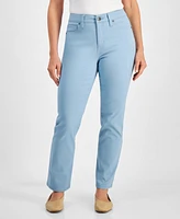 Style & Co Petite High Rise Natural Straight-Leg Jeans, Created for Macy's