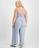 And Now This Trendy Plus Striped Sleeveless Jumpsuit, Exclusively at Macy's