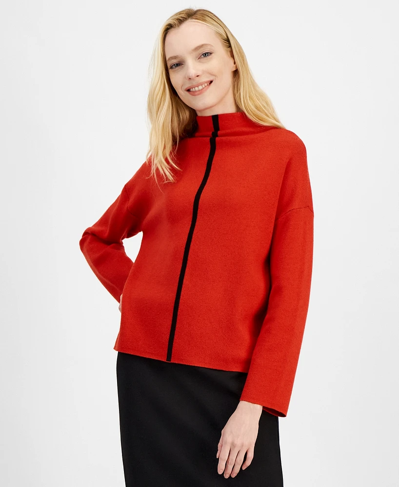 T Tahari Women's Funnel-Neck Sweater