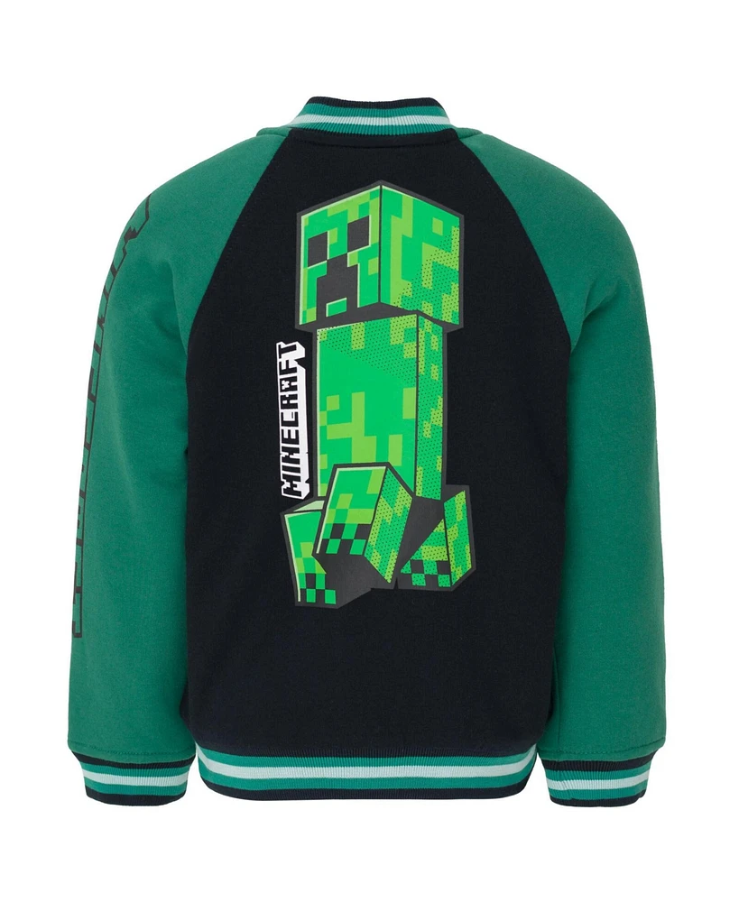 Minecraft Boys Zip Up Varsity Bomber Jacket to (5-6 - 18-20)