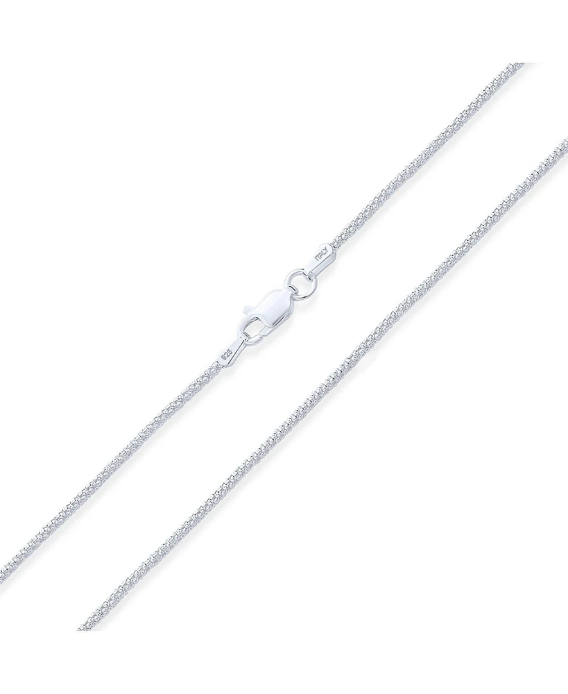 Bling Jewelry Slender 3mm Bali Style .925 Sterling Silver Caviar Coreana Popcorn Chain Necklace for Women