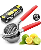 Zulay Kitchen Lemon Squeezer Stainless Steel with Premium Heavy Duty Solid Metal Bowl and Food Grade Silicone Handles