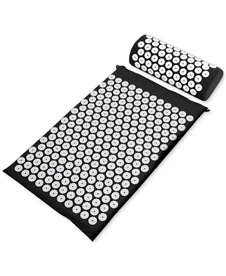 Sharper Image Acupressure Mat Pillow with Travel Bag