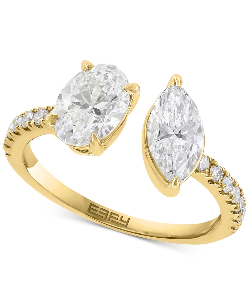 Effy Lab Grown Diamond Mixed-Cut Cuff Ring (1-7/8 ct. t.w.) in 14k Gold