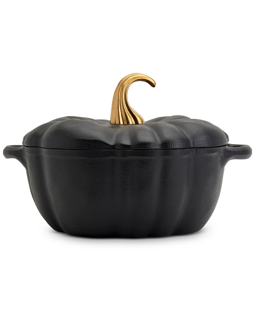 Smith and Clark Iron Works Enameled Cast 4-Qt Pumpkin Dutch Oven